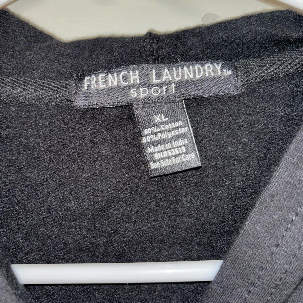 French Laundry Hoodie Mens Large Gray Sport Pullover Oversized Sweatshirt - Picture 2 of 4